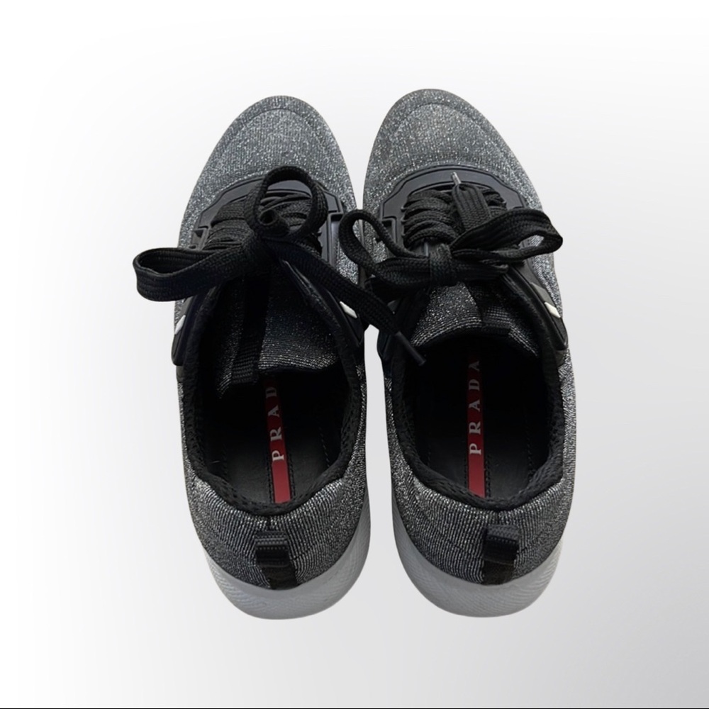 Prada Sport 2018 metallic woven low top sneaker size 6 excellent condition